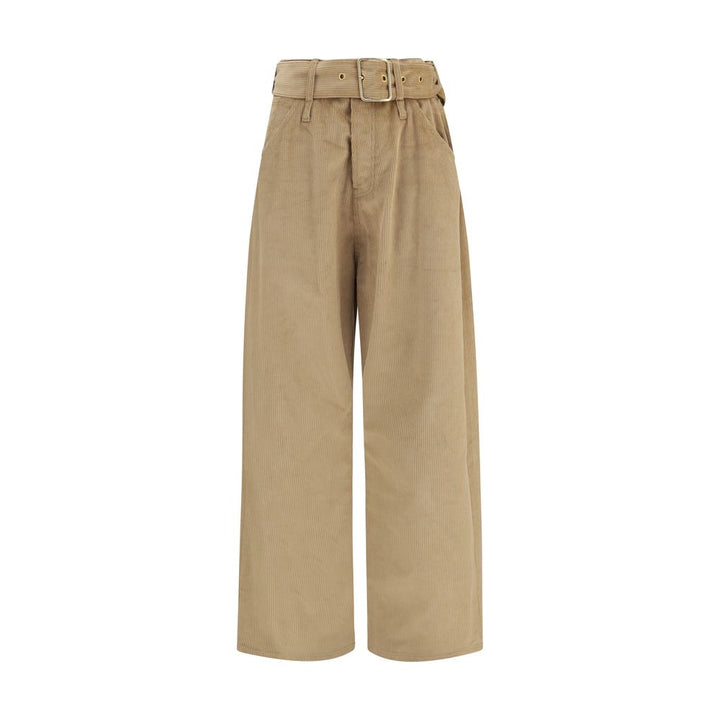 Darkpark Beige Cotton Casual Pants