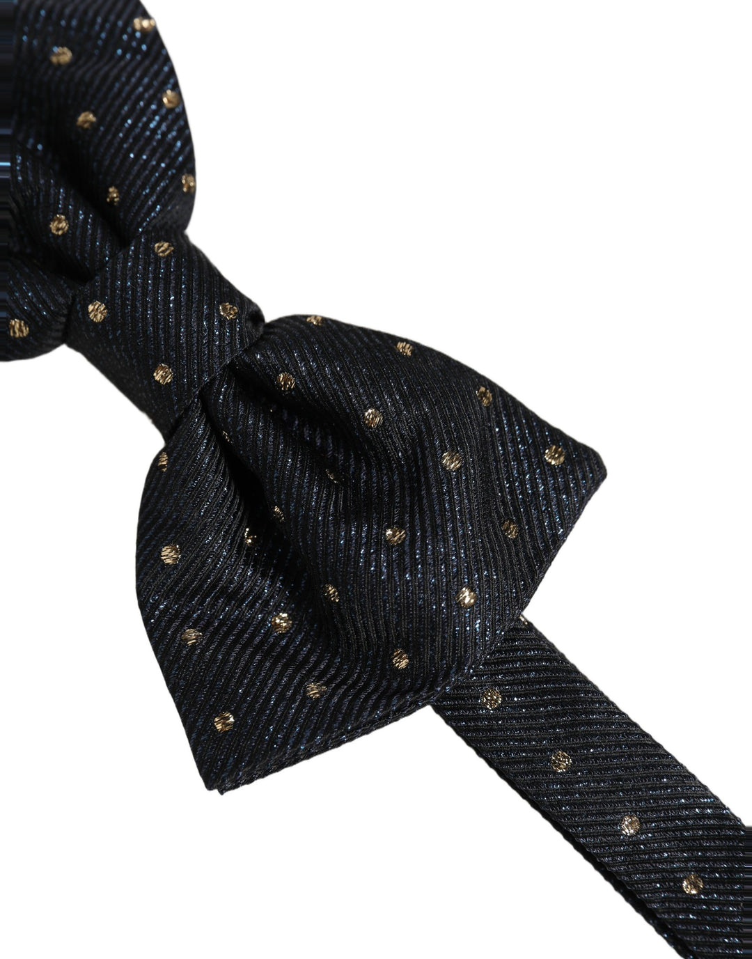 Dolce & Gabbana Men Black Polka Dot Silk Adjustable Neck Papillon Bow Tie
