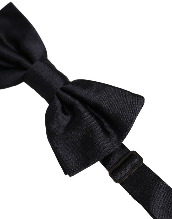 Dolce & Gabbana Men Black 100% Silk Adjustable Neck Papillon Bow Tie