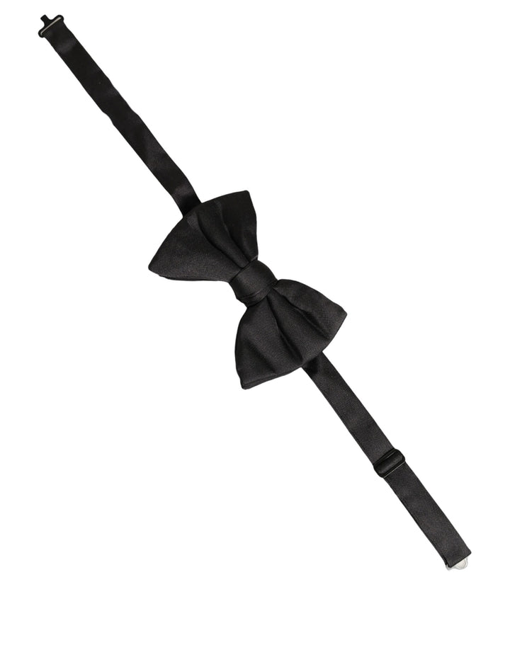 Dolce & Gabbana Men Black 100% Silk Adjustable Neck Papillon Bow Tie