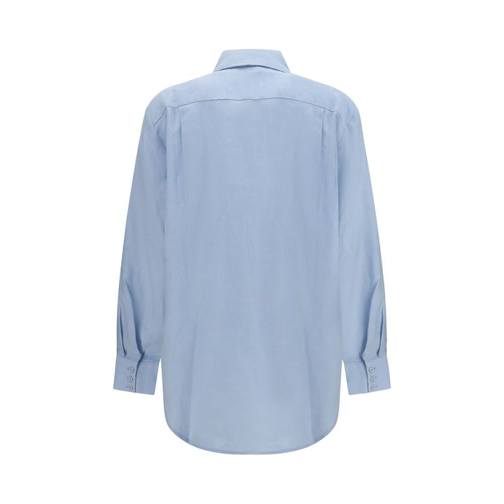 Alemais Blue Linen Pattern Shirt