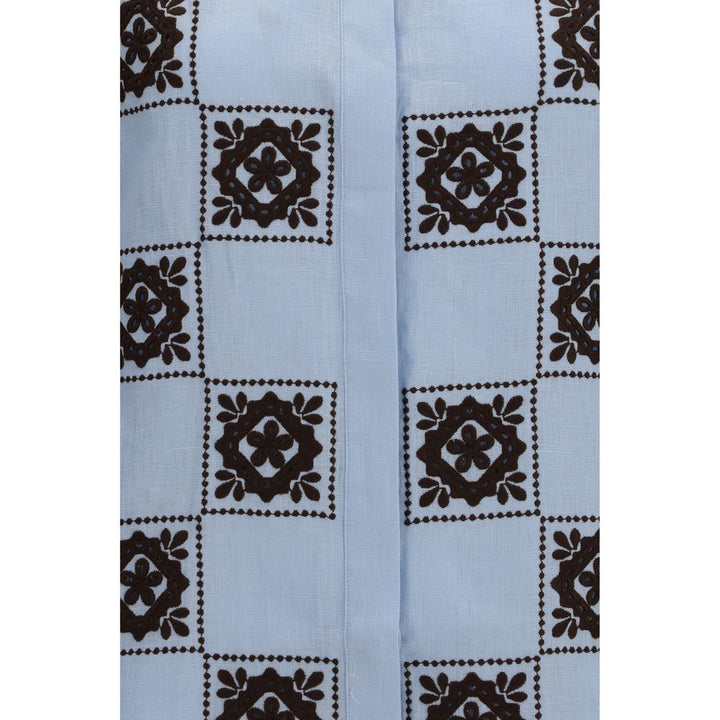 Alemais Blue Linen Pattern Shirt