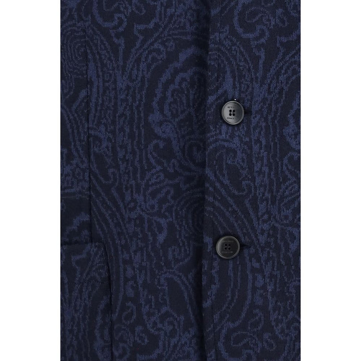 Etro Blue Wool Oves Aries Jacket