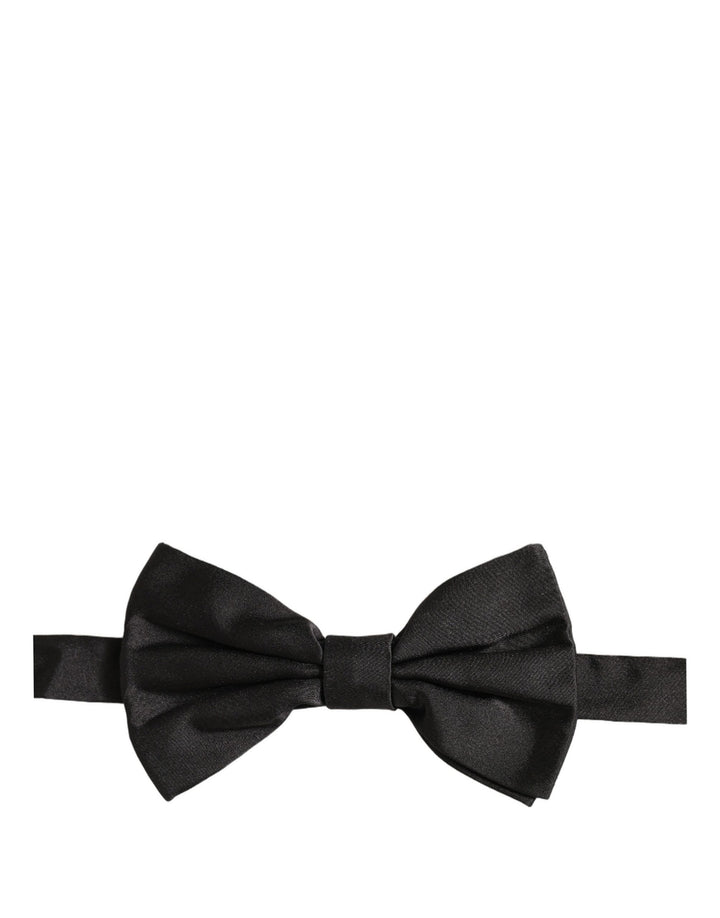 Dolce & Gabbana Men Black 100% Silk Adjustable Neck Papillon Bow Tie