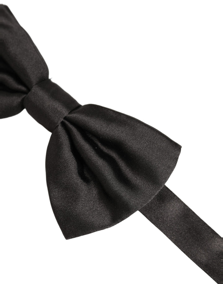 Dolce & Gabbana Men Black 100% Silk Adjustable Neck Papillon Bow Tie