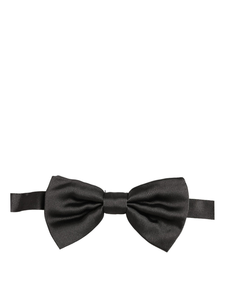 Dolce & Gabbana Men Black 100% Silk Adjustable Neck Papillon Bow Tie
