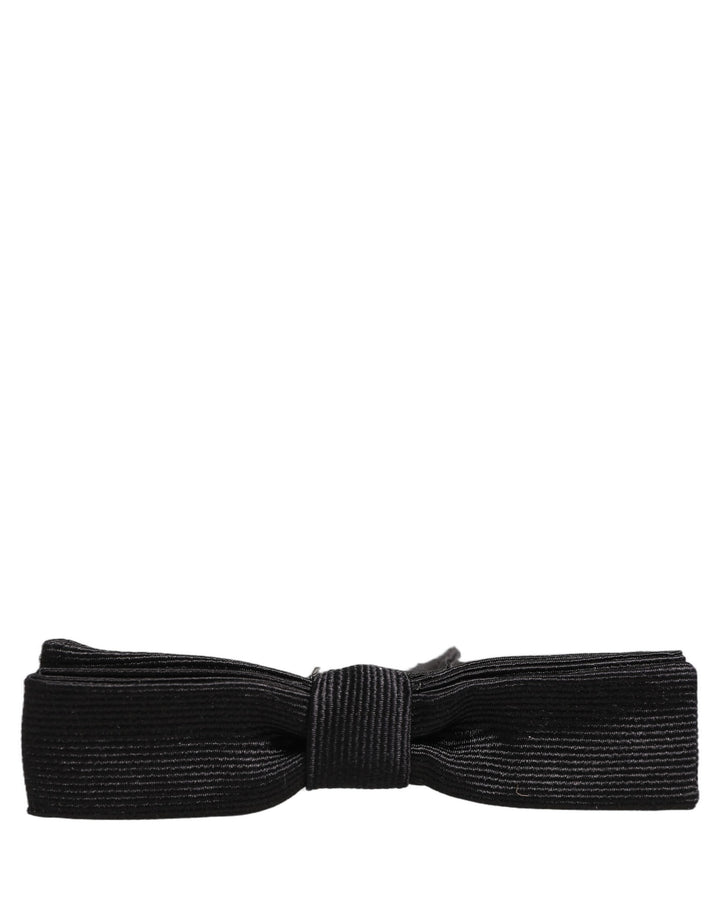 Dolce & Gabbana Men Black 100% SIlk Adjustable Neck Papillon Bow Tie