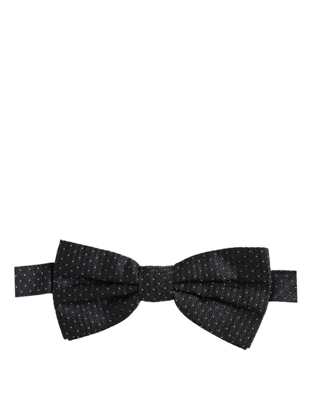 Dolce & Gabbana Black White Polka Dot Adjustable Neck Papillon Bow Tie