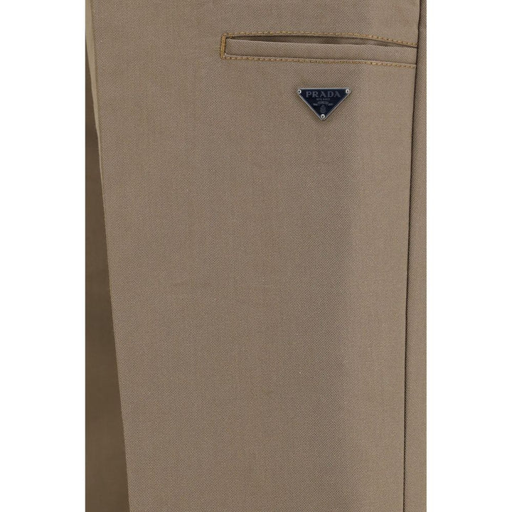 Prada Brown Cotton Casual Pants