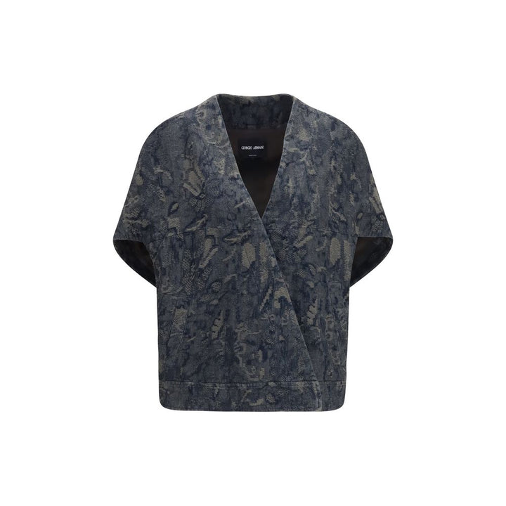 Giorgio Armani Blue Cotton Denim Jacket