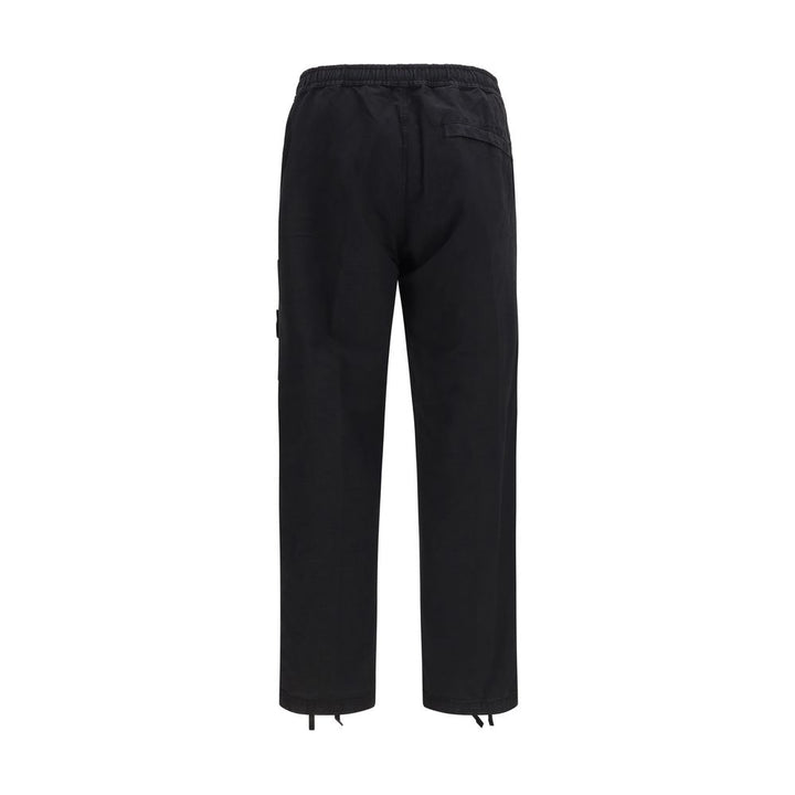 Stone Island Black Cotton Cargo Pants