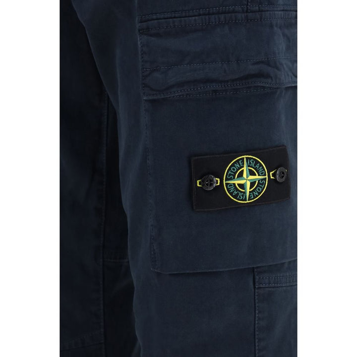 Stone Island Blue Cotton Cargo Pants