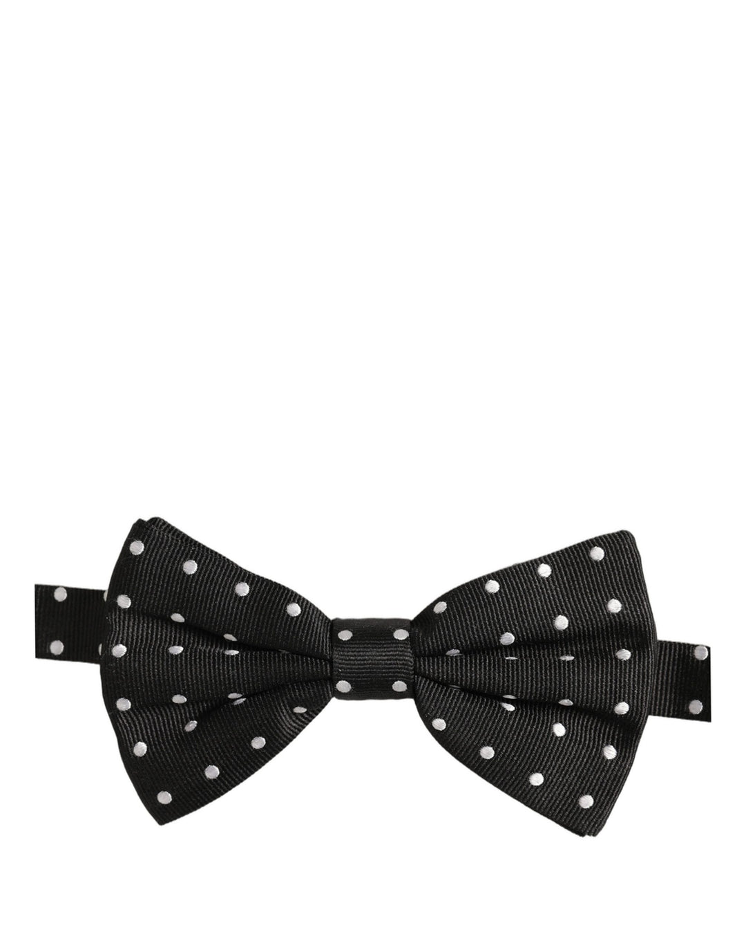 Dolce & Gabbana Black White Polka Dot Adjustable Neck Papillon Bow Tie