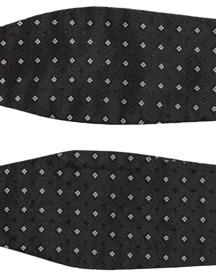 Dolce & Gabbana Black White Polka Dot Adjustable Neck Papillon Bow Tie