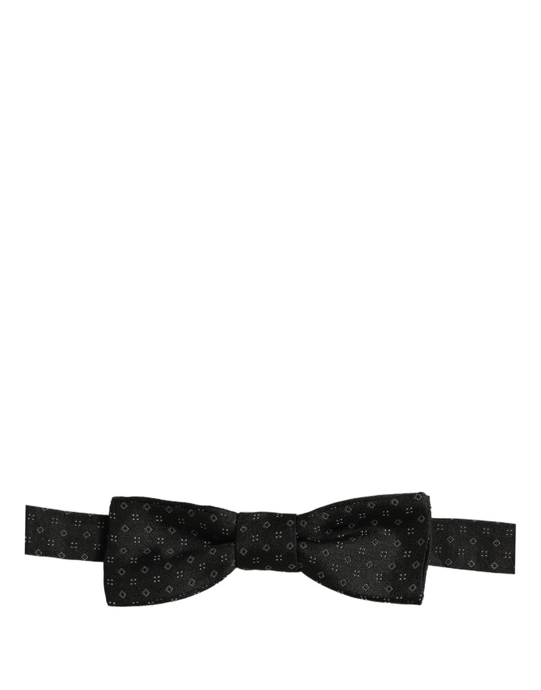 Dolce & Gabbana Black Diamond Pattern Adjustable Neck Papillon Bow Tie