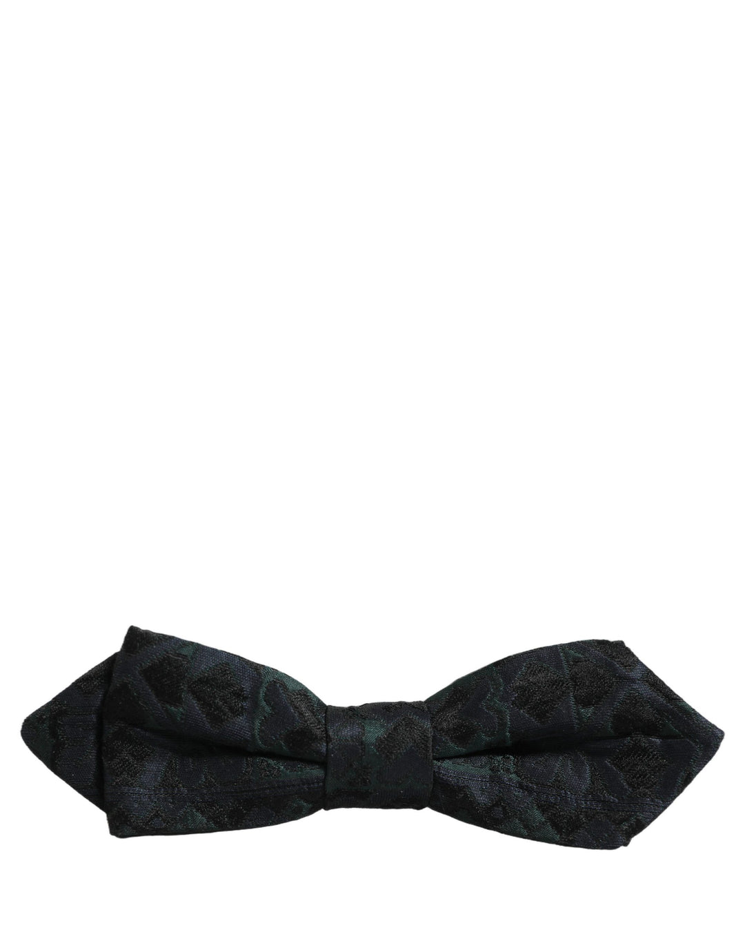Dolce & Gabbana Men Black Green Paisley Adjustable Neck Papillon Bow Tie
