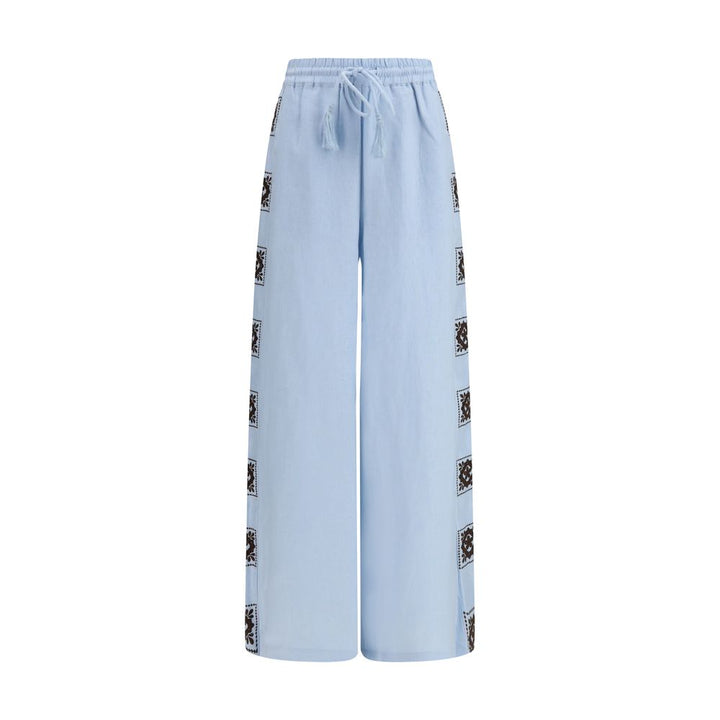 Alemais Blue Linen Casual Pants