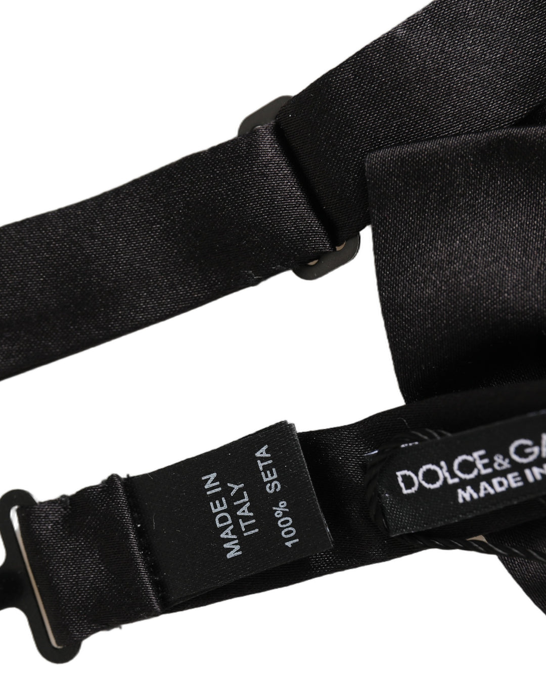 Dolce & Gabbana Men Black 100% Silk Adjustable Neck Papillon Bow Tie