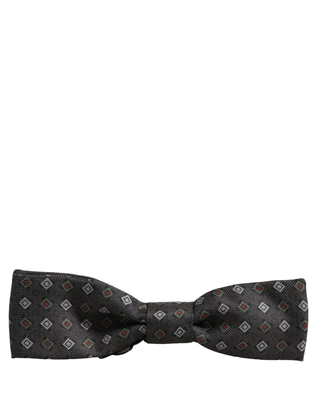 Dolce & Gabbana Men Dark Gray Geometric Adjustable Bow Tie