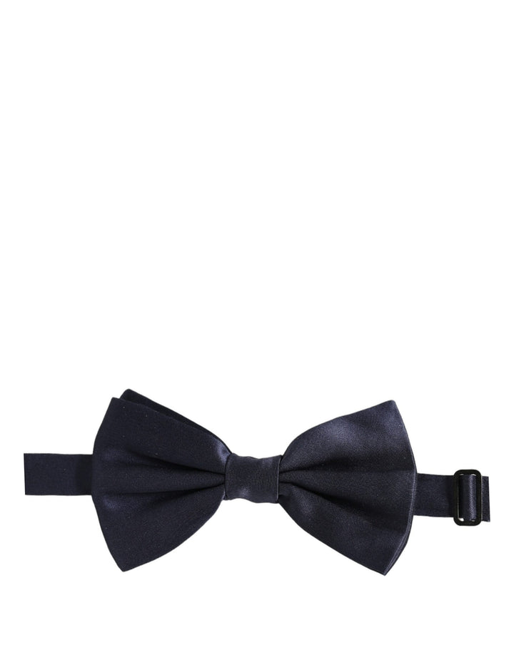 Dolce & Gabbana Dark Blue 100% Silk Adjustable Neck Papillon Bow Tie