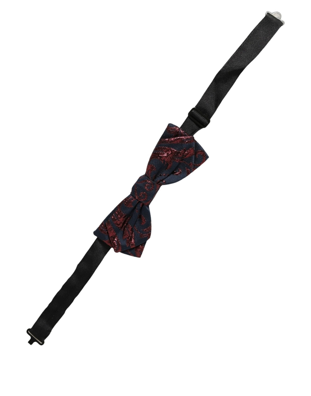 Dolce & Gabbana Men Blue Red Paisley Adjustable Neck Papillon Bow Tie