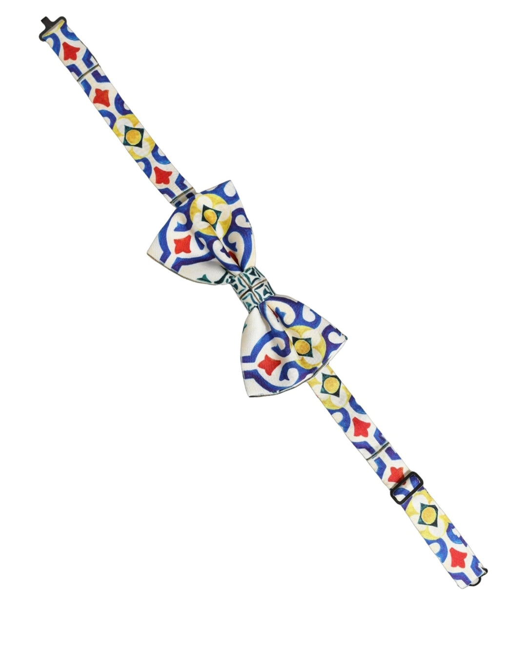 Dolce & Gabbana Men Multicolor Majolica Adjustable Neck Papillon Bow Tie