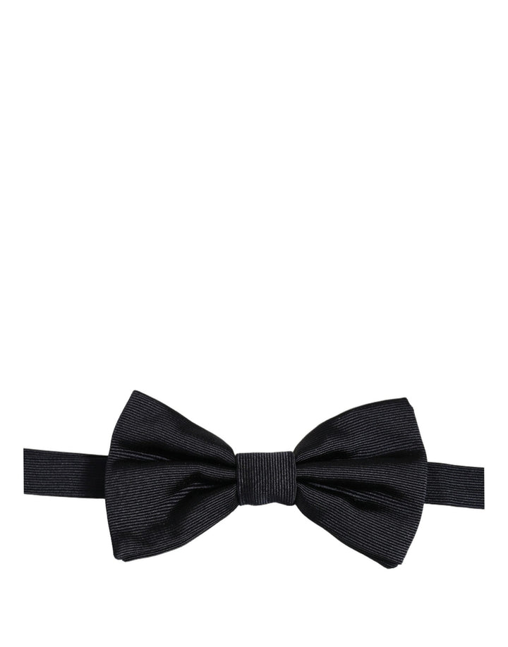 Dolce & Gabbana Men Black 100% Silk Adjustable Neck Papillon Bow Tie