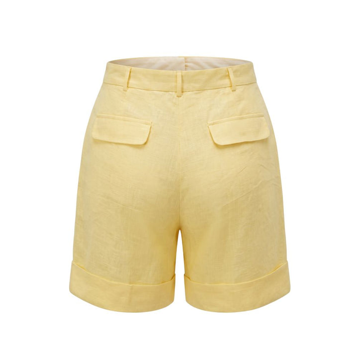 Trussardi Jeans Yellow Flax Women Shorts