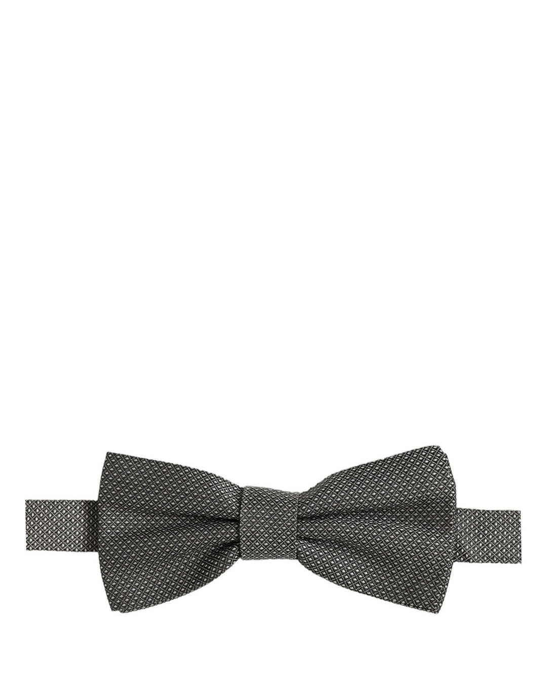 Dolce & Gabbana Men Gray Silk Patterned Adjustable Neck Papillon Bow Tie