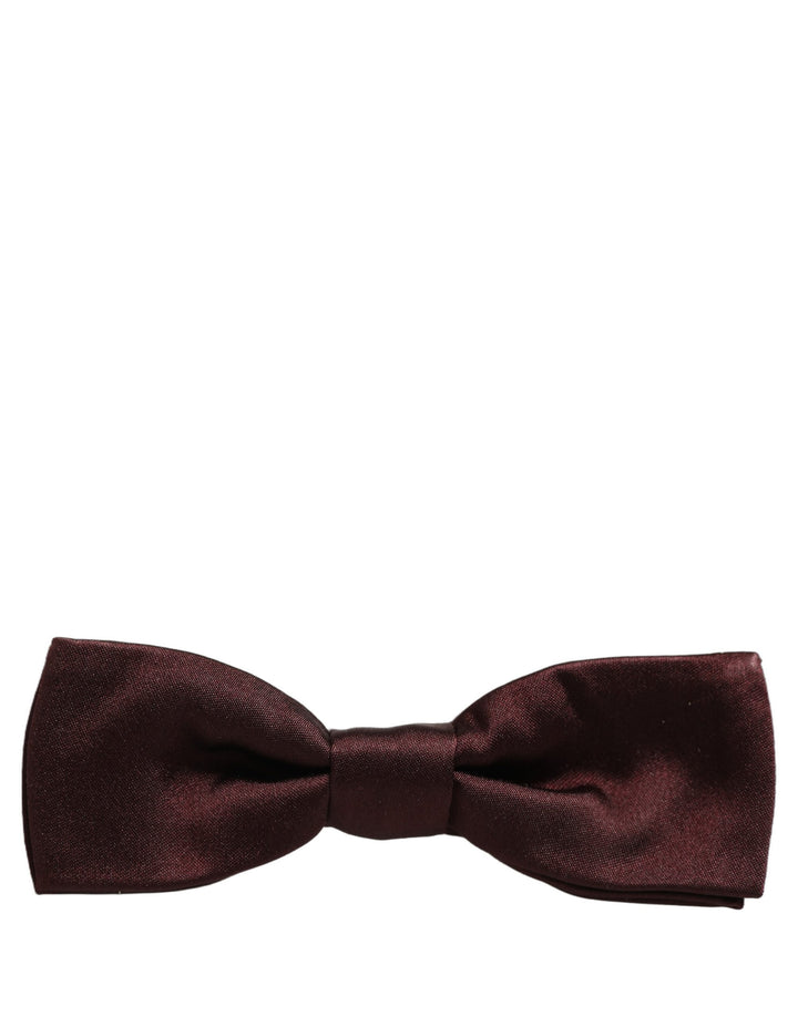 Dolce & Gabbana Men Brown 100% Silk Adjustable Neck Papillon Bow Tie