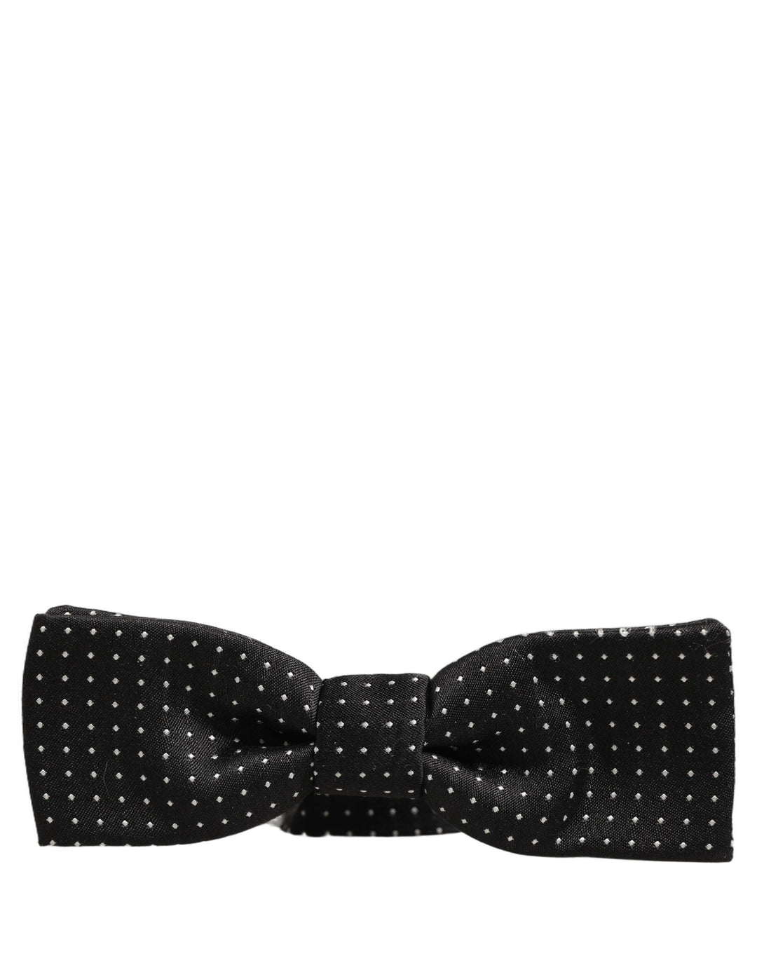 Dolce & Gabbana Black White Polka Dot Adjustable Neck Papillon Bow Tie