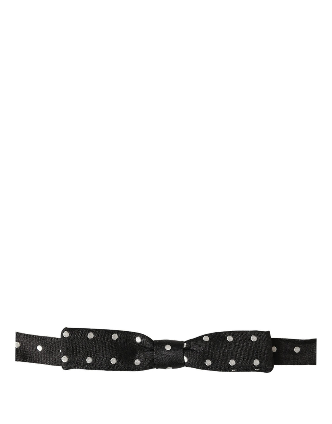 Dolce & Gabbana Black White Polka Dot Adjustable Neck Papillon Bow Tie