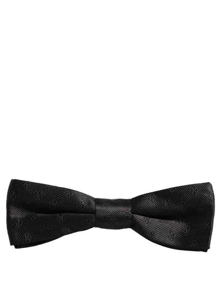 Dolce & Gabbana Men Black Floral Silk Adjustable Neck Papillon Bow Tie