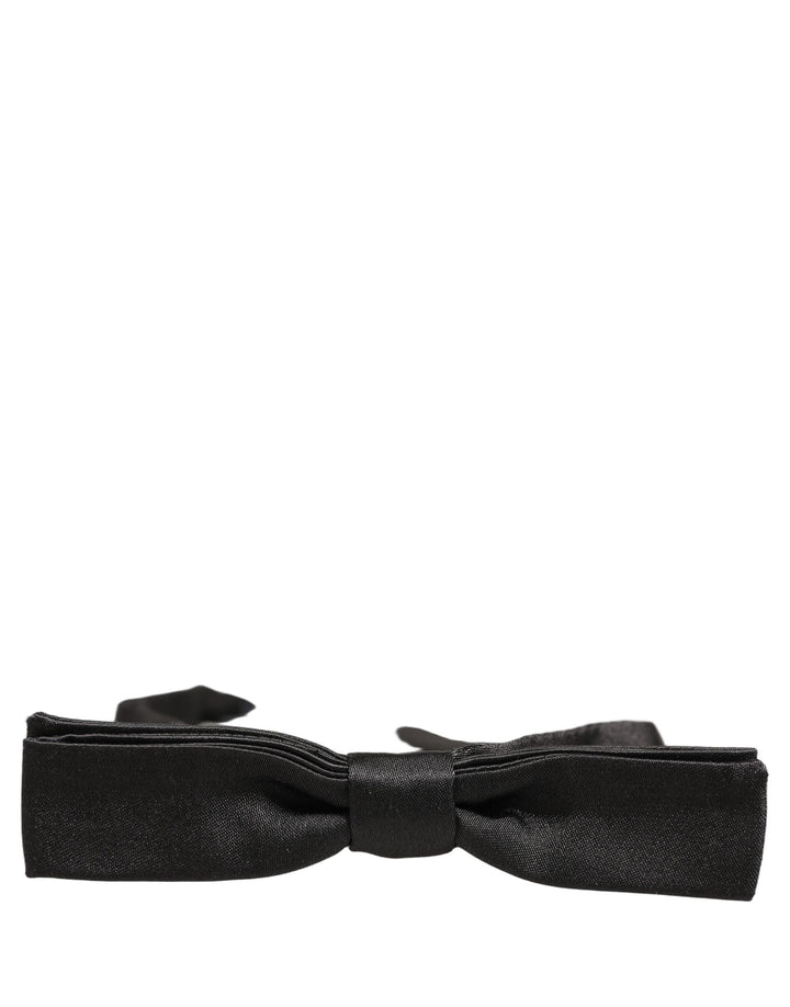 Dolce & Gabbana Men Black 100% Silk Adjustable Neck Papillon Bow Tie
