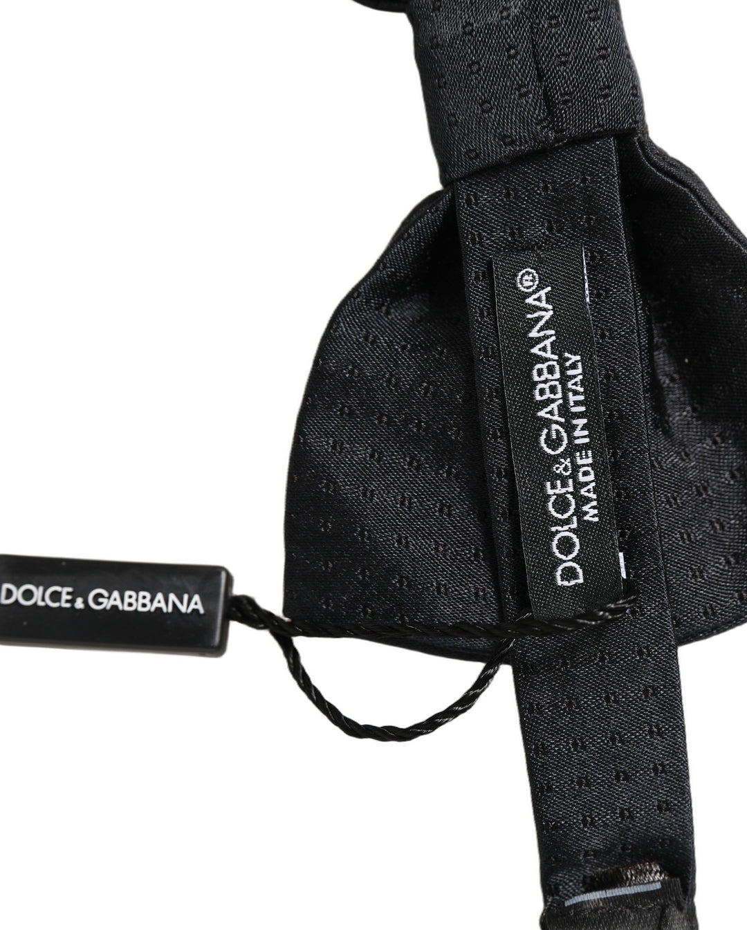 Dolce & Gabbana Men Black 100% Silk Adjustable Neck Papillon Bow Tie