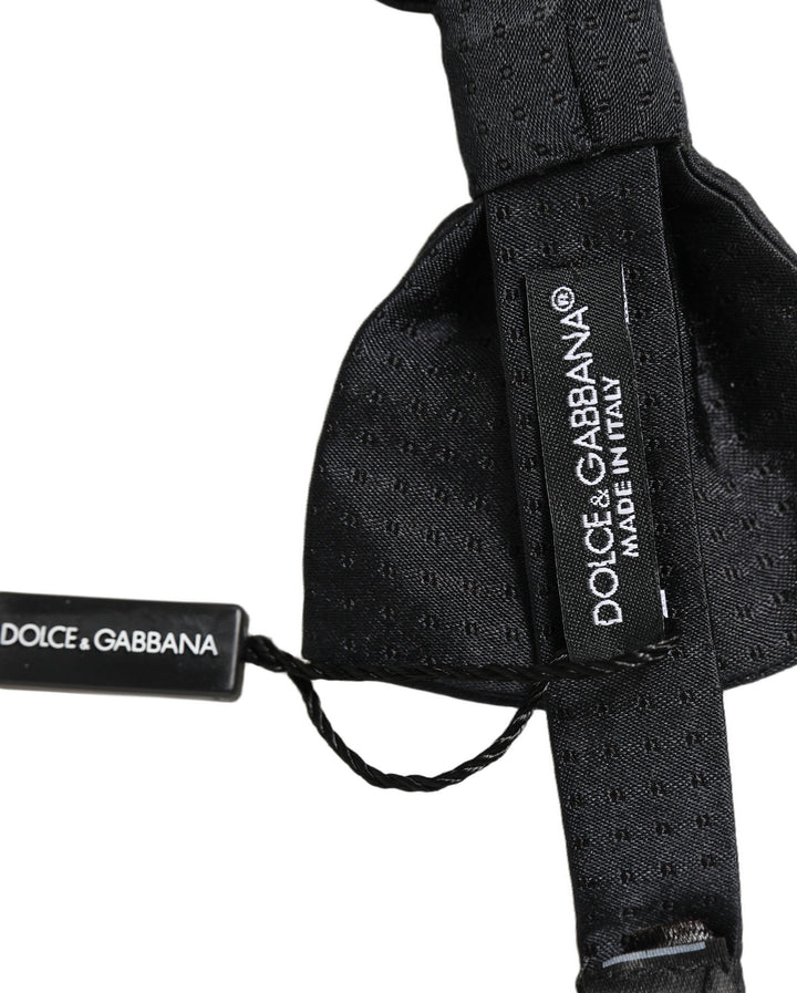 Dolce & Gabbana Men Black 100% Silk Adjustable Neck Papillon Bow Tie