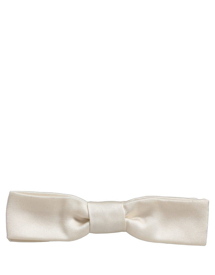 Dolce & Gabbana Men White 100% Silk Adjustable Neck Papillon Bow Tie