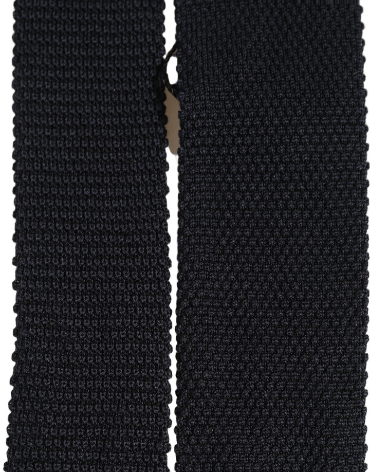 Dolce & Gabbana Men Black 100% Silk Adjustable Men Tied Necktie Tie