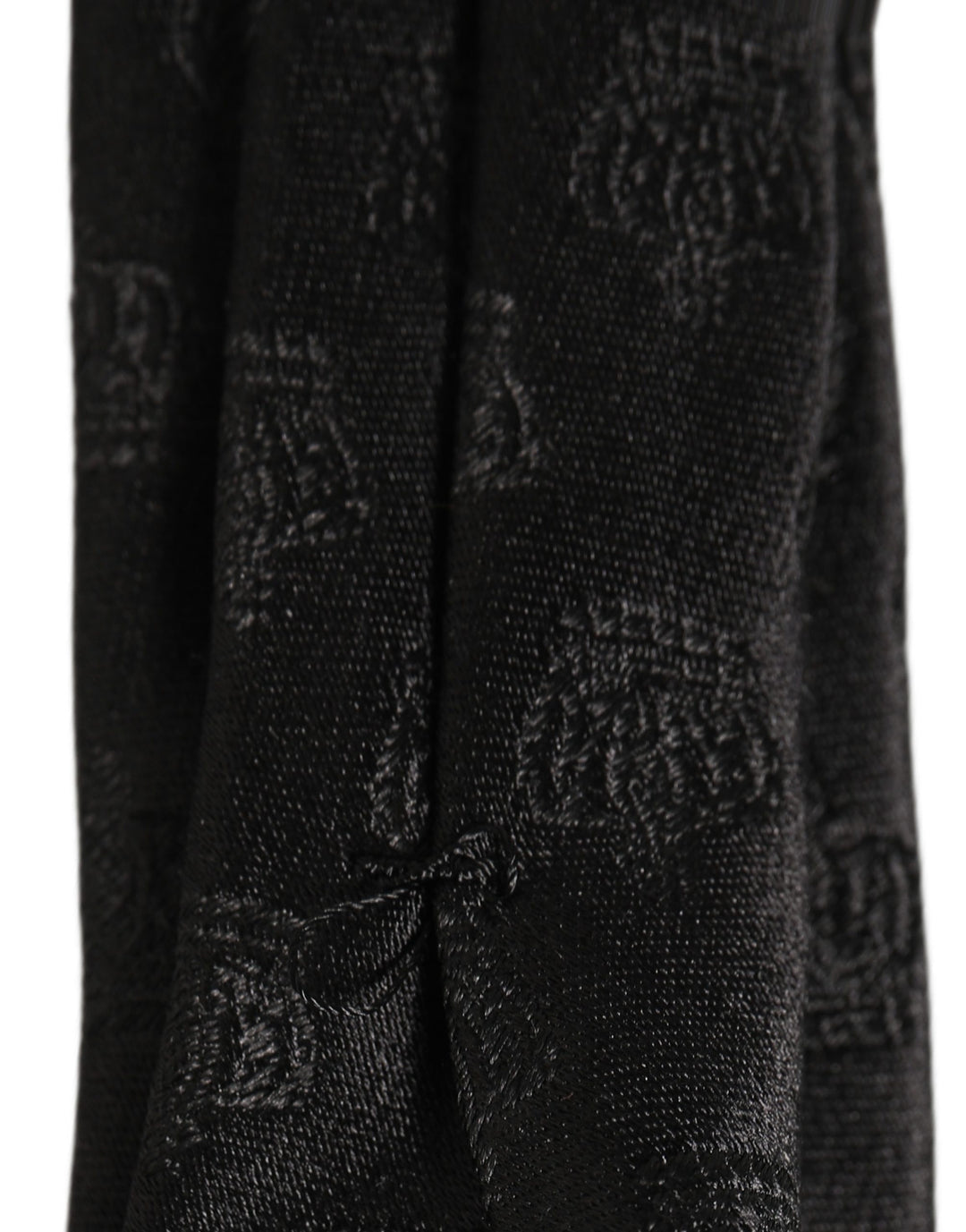 Dolce & Gabbana Men Black Crown Print Silk Adjustable Tied Necktie Tie