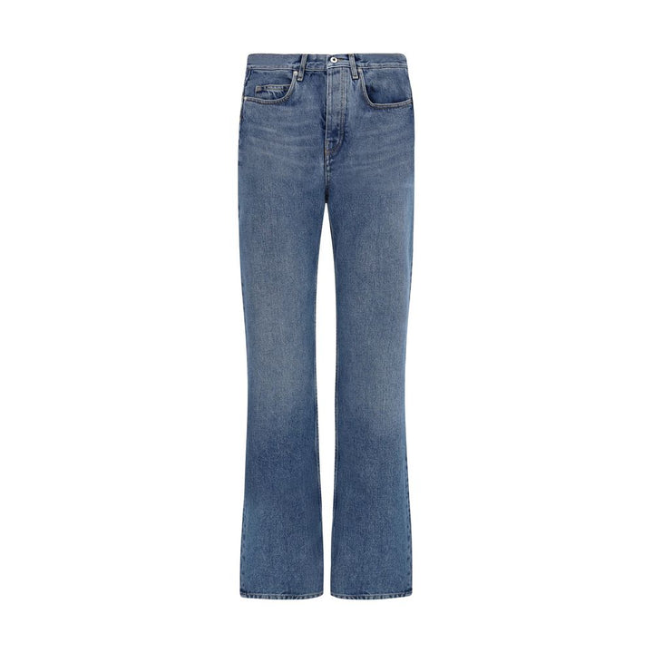 Off-White Blue Cotton Straight-Leg Jeans
