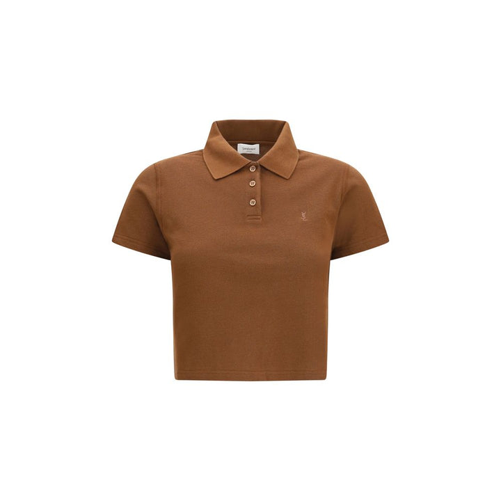 Saint Laurent Brown Cotton Polo Shirt