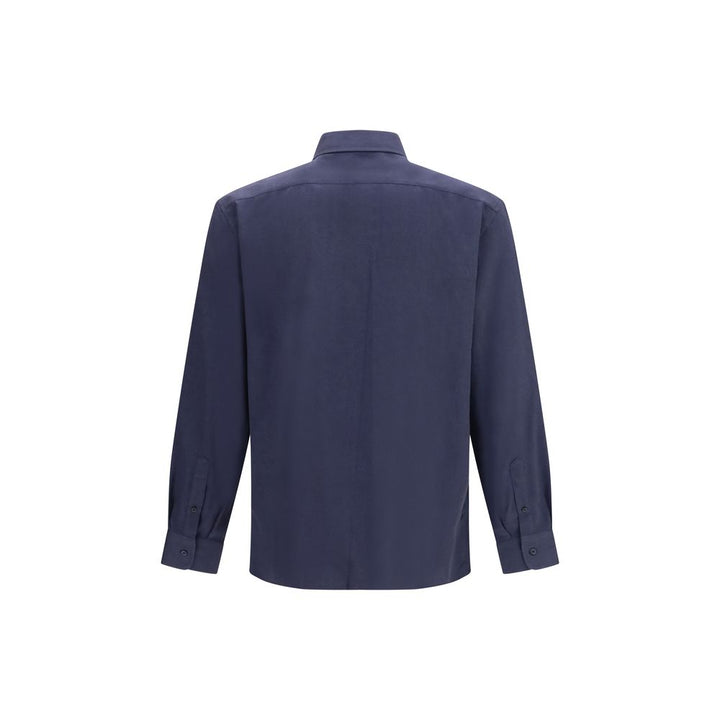 Brunello Cucinelli Blue Cotton Dress Shirt
