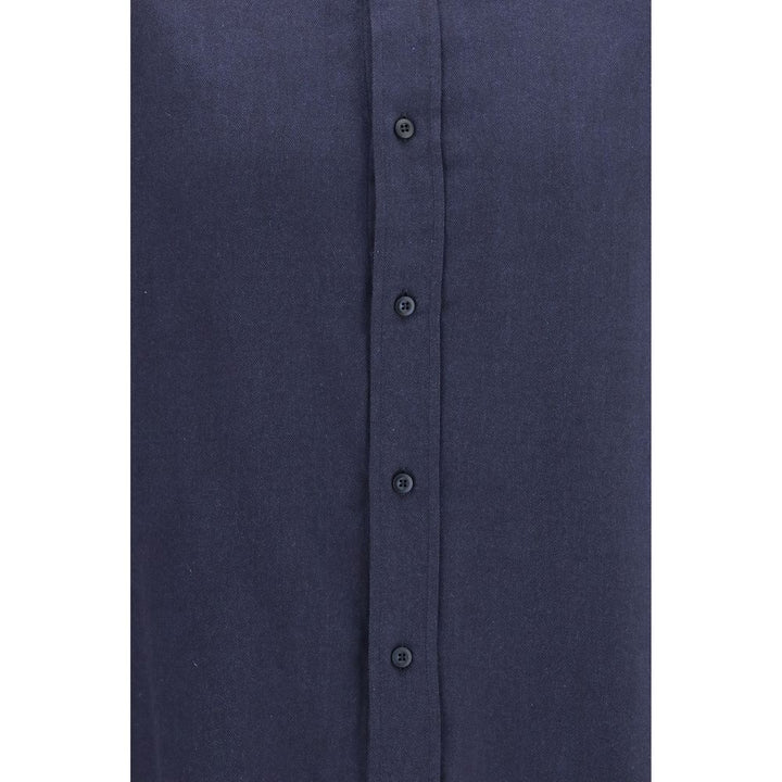 Brunello Cucinelli Blue Cotton Dress Shirt