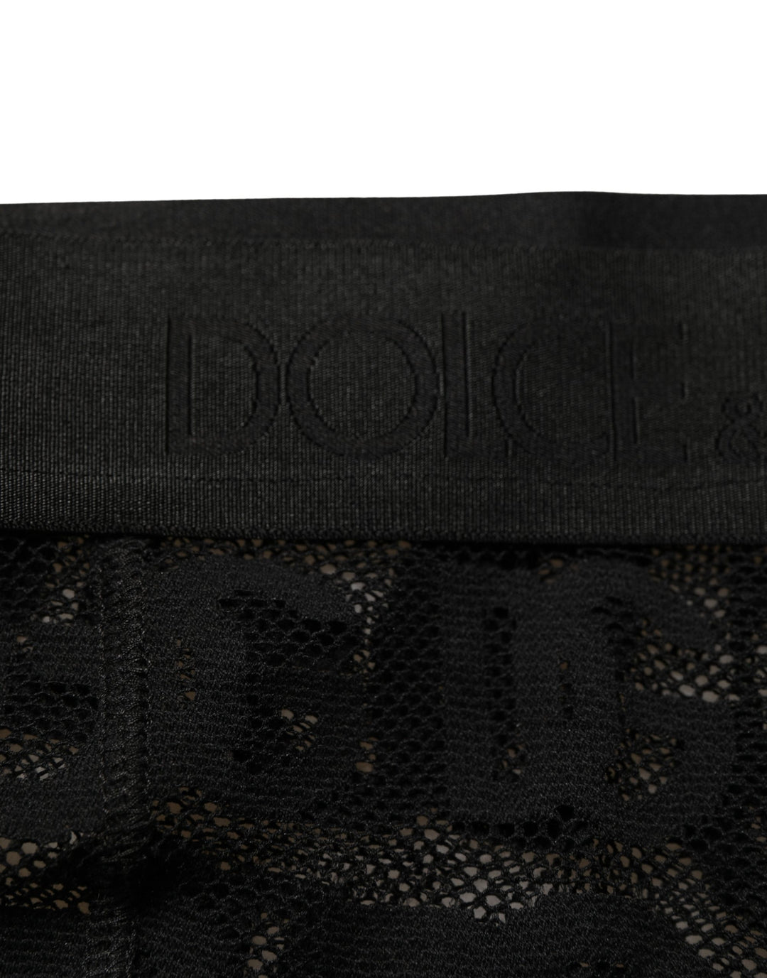 Dolce & Gabbana Black All Over Logo Print Sheer Pantyhose Underwear