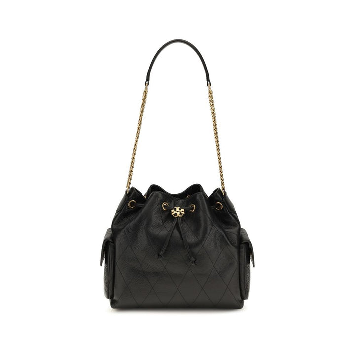 Tory Burch Black Calf Leather Bos Taurus Shoulder Bag