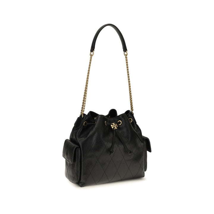 Tory Burch Black Calf Leather Bos Taurus Shoulder Bag