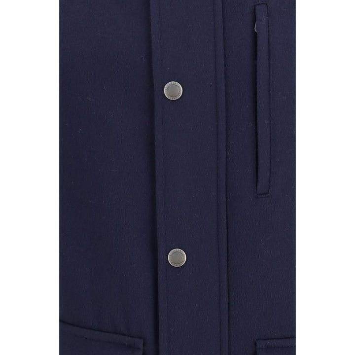Brunello Cucinelli Blue Wool Oves Aries Full-Length Jacket