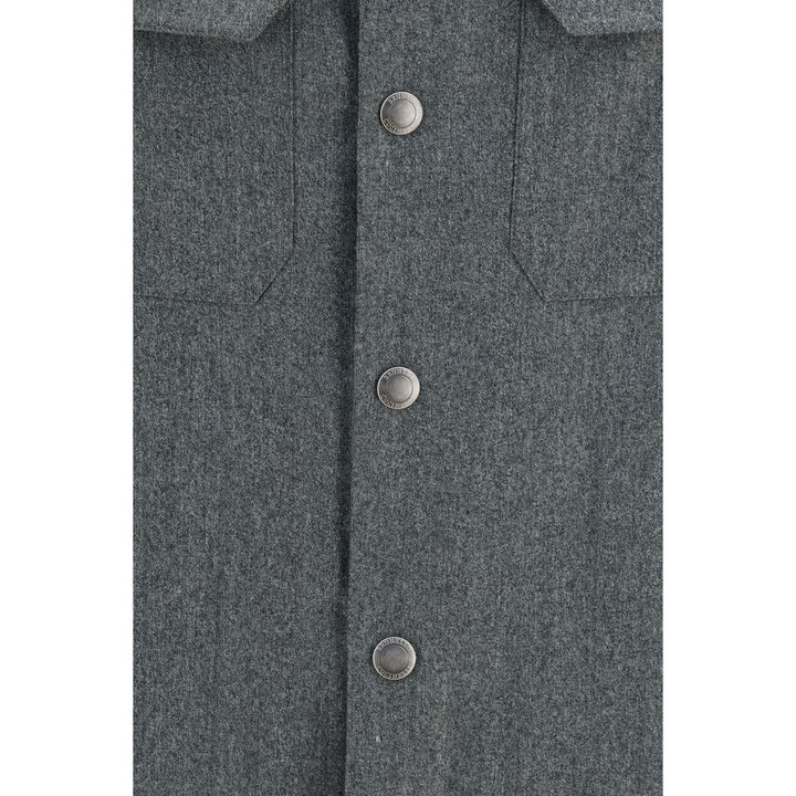 Brunello Cucinelli Gray Wool Oves Aries Dress Shirt