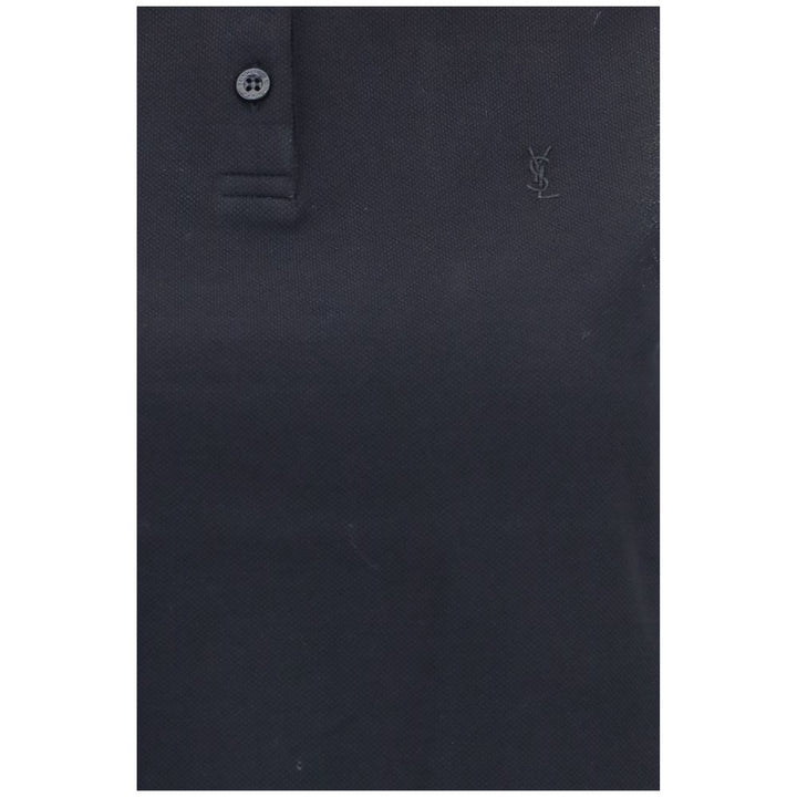 Saint Laurent Black Recycled Cotton Polo Shirt
