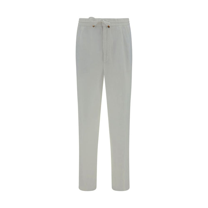 Brunello Cucinelli White Linen Casual Pants